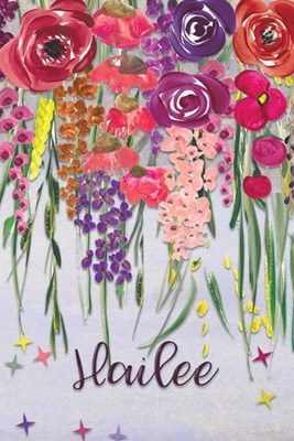 Hailey: Personalized Lined Journal - Colorful Floral Waterfall (Customized Name Gifts)