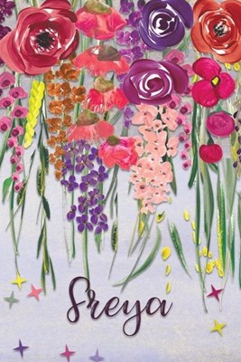 Freya: Personalized Lined Journal - Colorful Floral Waterfall (Customized Name Gifts)
