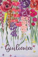 Giuliana: Personalized Lined Journal - Colorful Floral Waterfall (Customized Name Gifts)