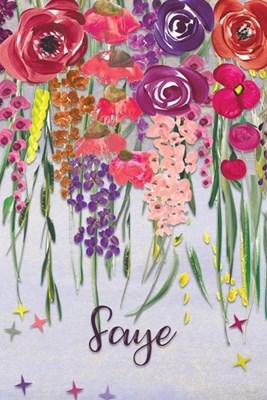 Faye: Personalized Lined Journal - Colorful Floral Waterfall (Customized Name Gifts)